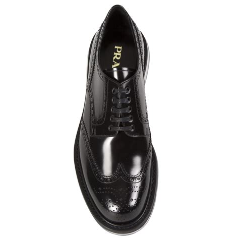 prada black derby shoes|prada derby shoes men's.